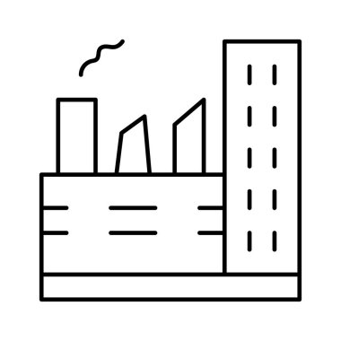 Beyaz arka plan üzerinde izole ince çizgi büyük fabrika