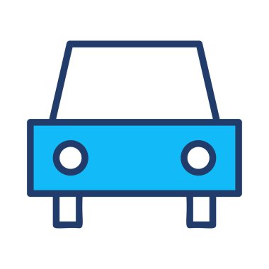 mavi araba beyaz arkaplanda izole edildi