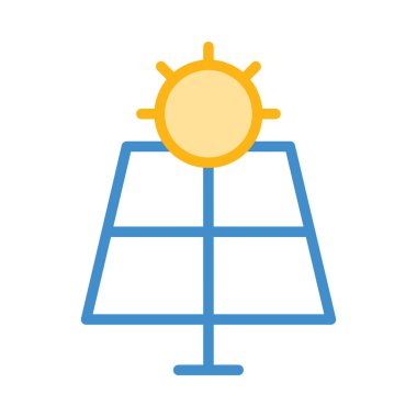 Basit güneş pili güneş beyaz arka plan üzerinde izole