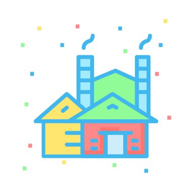 Renkli noktalar beyaz zemin üzerine fabrika