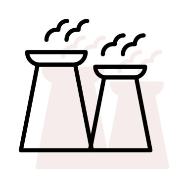 Bej gölge beyaz zemin üzerine izole büyük sigara bacaları