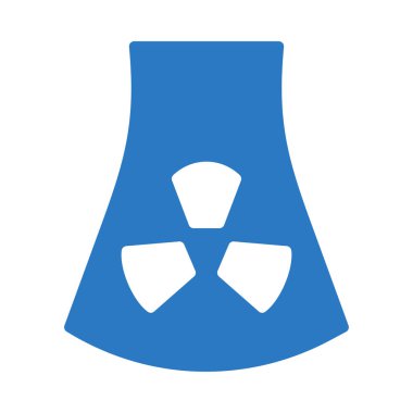 radyoaktif işaretli beyaz arka plan üzerinde izole mavi baca 