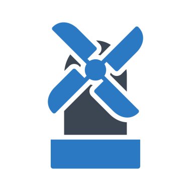 Yel değirmeni satırı simgesi, vektör çizim