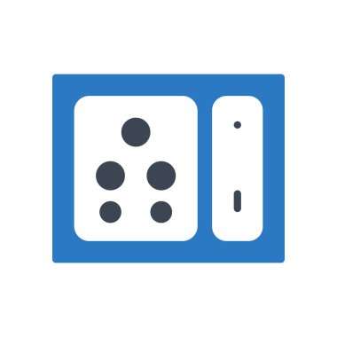 Beyaz arka plan üzerinde izole mavi ve gri dikdörtgen soket