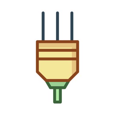 Sarı Üçlü fiş üzerinde izole beyaz arka plan