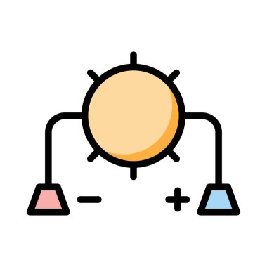 Beyaz arka plan üzerinde izole bağlantıları ile sarı güneş