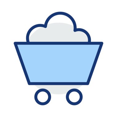 Beyaz arka plan üzerinde izole mavi ve gri renklerde kömür ile taşıma