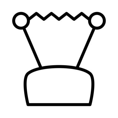 Beyaz arka plan üzerinde izole siyah anahat anten