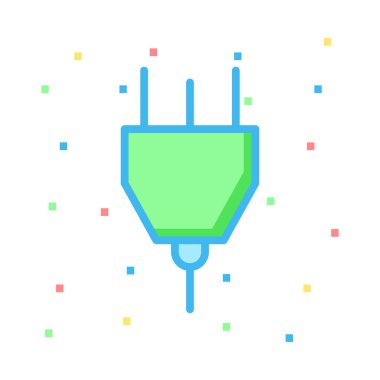 Renkli noktalar beyaz zemin üzerine yeşil Üçlü fiş