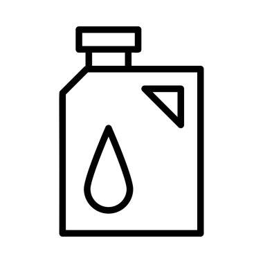 Beyaz arka plan üzerinde izole yakıt tüple siyah anahat