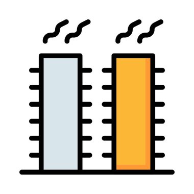 Gri ve beyaz arka plan üzerinde izole bacalar sigara sarı