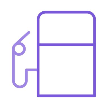 Beyaz arka plan üzerinde izole basit menekşe benzin pompası