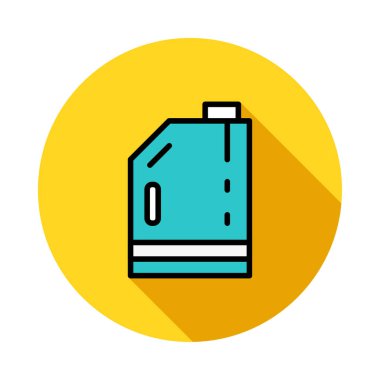 Daire beyaz zemin üzerine mavi teneke kutu