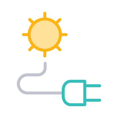 Beyaz arka plan üzerinde izole fiş ile basit güneş