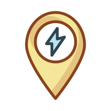 Sarı konumu harita işareti ile izole üzerinde beyaz arka plan flash