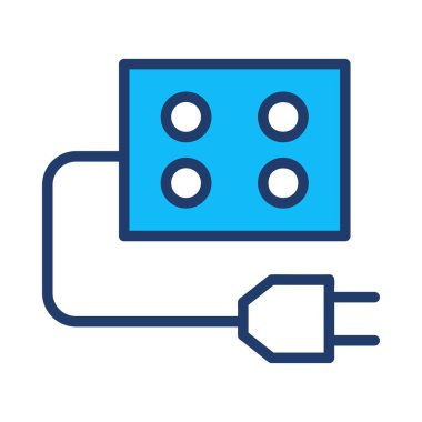 Beyaz arka plan üzerinde izole basit mavi soket