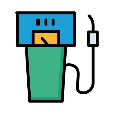 Beyaz arka plan üzerinde izole renkli benzin pompası