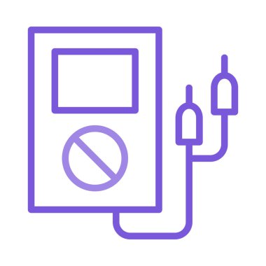 Beyaz arka plan üzerinde izole anahat menekşe gerilim ölçer