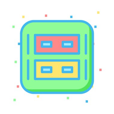 Renkli noktalar beyaz zemin üzerine parlak soket 