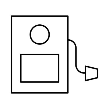 İnce çizgi benzinlik beyaz arka plan üzerinde izole