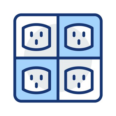 Beyaz arka plan üzerinde izole gri ve mavi renklerde dört yuva