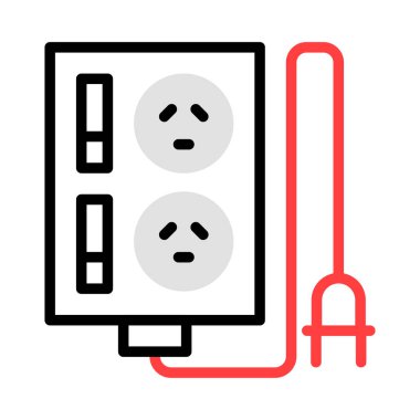 enerji kavramı satırı simgesi, vektör çizim