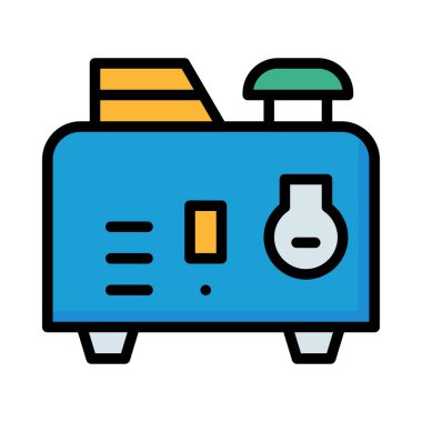 Beyaz arka plan üzerinde izole renkli yüksek voltaj dönüştürücü