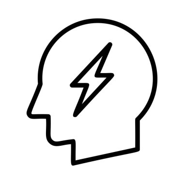 İzole üzerinde beyaz arka plan siyah anahat insan kafası ile flash