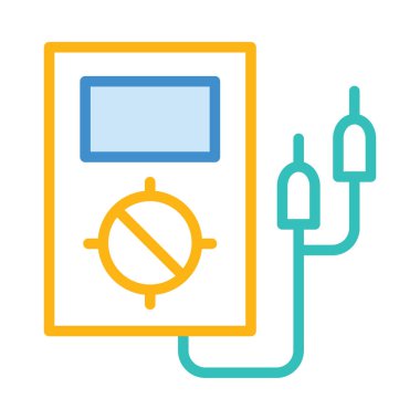 Beyaz arka plan üzerinde izole çizgi stili gerilim ölçer