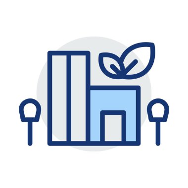 Beyaz arka plan üzerinde izole gri ve mavi renklerde enerji istasyonu