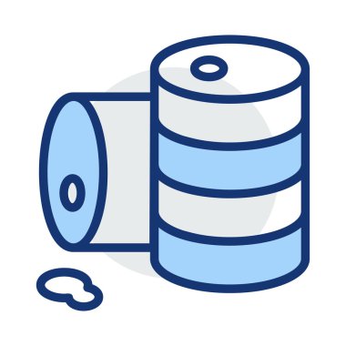 Beyaz arka plan üzerinde izole mavi ve gri renklerde çizgili kutu