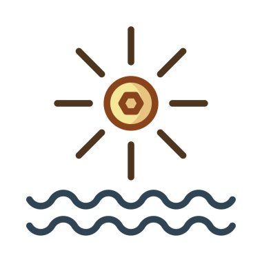 Beyaz arka plan üzerinde izole su ile güneş