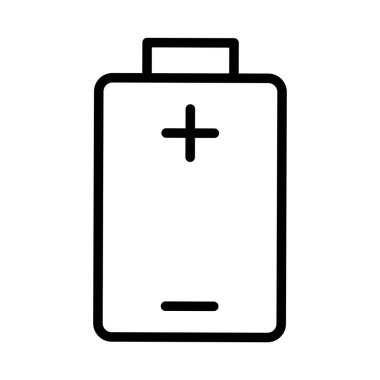 Beyaz arka plan üzerinde izole siyah Anahat basit pil