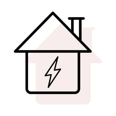 House ile bej gölge beyaz zemin üzerine izole birden parlamak