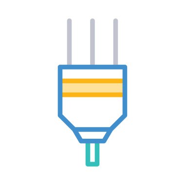 Çizgi stili üçlü fiş beyaz arka plan üzerinde izole