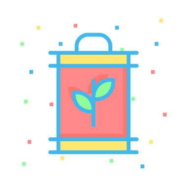 Sarnıç ile Eko yakıt renkli noktalar beyaz zemin üzerine