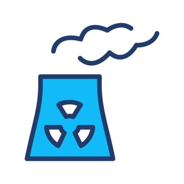 Beyaz arka plan üzerinde izole basit radyoaktif baca