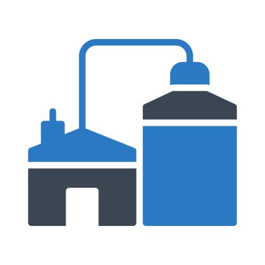 Beyaz arka plan üzerinde izole mavi ve gri renklerde Eko ev 