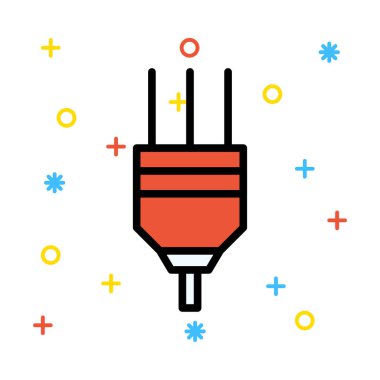 Renkli semboller beyaz zemin üzerine kırmızı Çift Kişilik tak