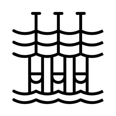 Siyah anahat santrali beyaz arka plan üzerinde izole