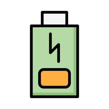 Beyaz arka plan üzerinde izole yeşil ve sarı akümülatör