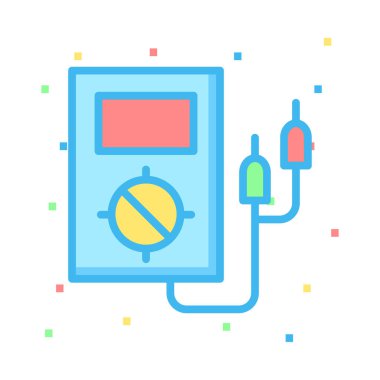 Renkli noktalar ile beyaz arka plan üzerinde gerilim ölçer