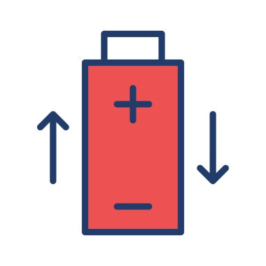 Beyaz arka plan üzerinde izole küçük kırmızı pil