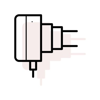 Bej gölge beyaz zemin üzerine izole smartphone için fiş