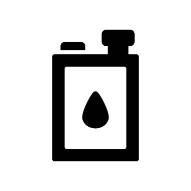 siyah glif büyük tüple izole üzerinde beyaz arka plan damla 