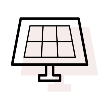 Büyük güneş paneli bej gölge beyaz zemin üzerine izole