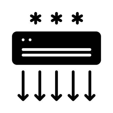 siyah glif klima beyaz arka plan üzerinde izole 