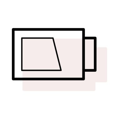 Basit pil bej gölge beyaz zemin üzerine izole