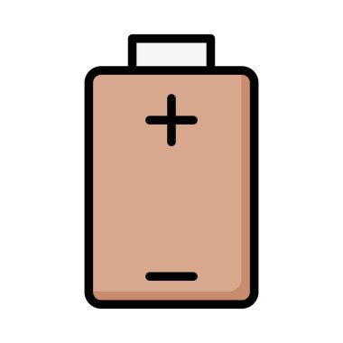 Beyaz arka plan üzerinde izole kahverengi pil