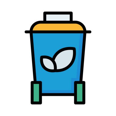 Beyaz arka plan üzerinde izole renkli geri dönüşüm kutusu